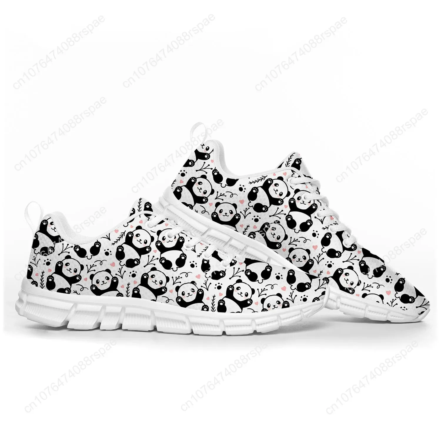 Zapatos deportivos con patrón de Panda para hombres, mujeres, adolescentes, niños, zapatillas personalizadas, zapatos casuales hechos a medida, zapatos de pareja de alta calidad