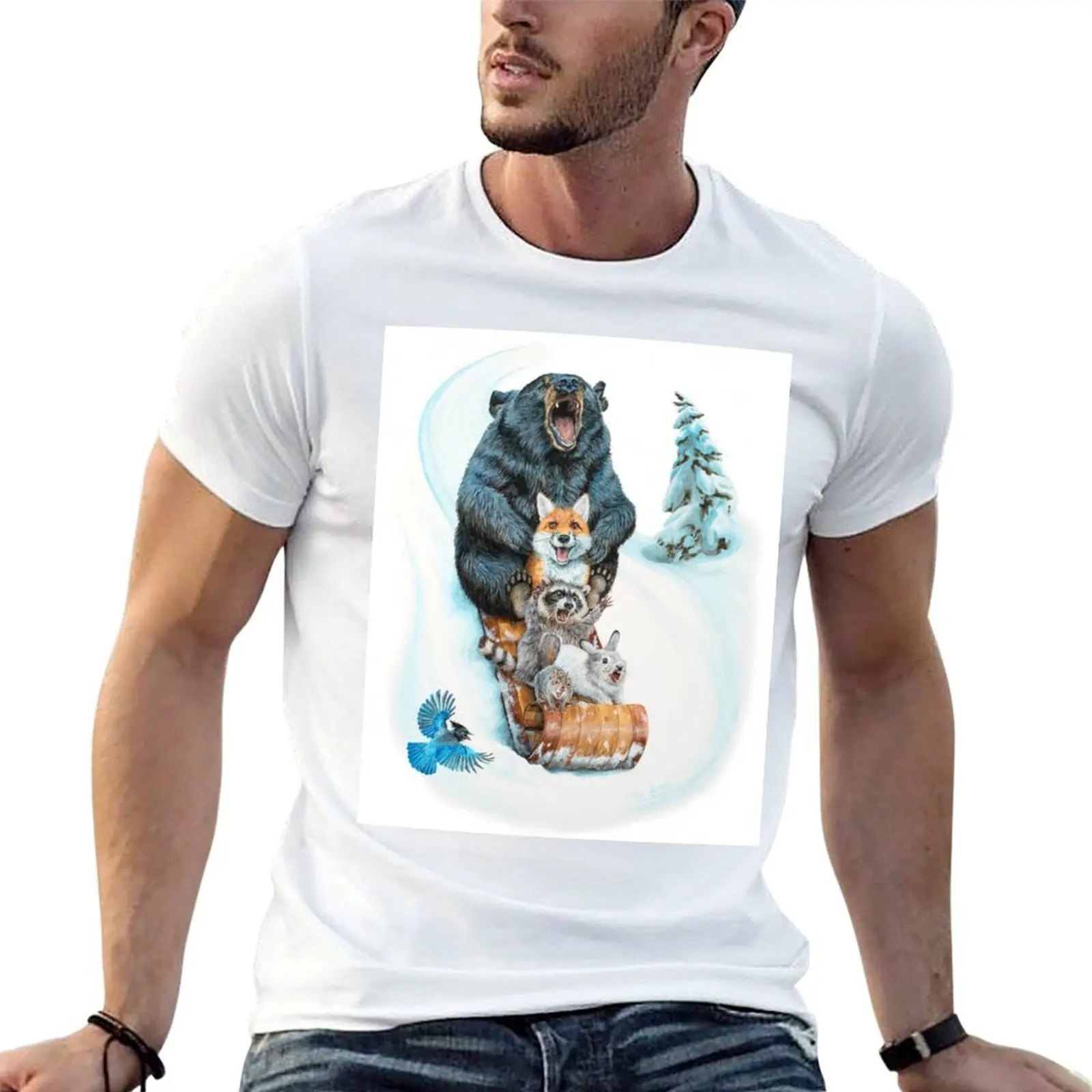 Camiseta The Big Hill de Holly Simental, paquete de camisetas de algodón, camisetas estampadas para hombre, camisetas gráficas divertidas para hombre