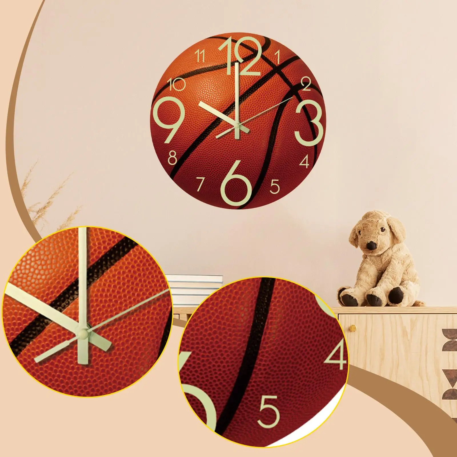 Basketball Wall Clock Sporty, Stylish 12