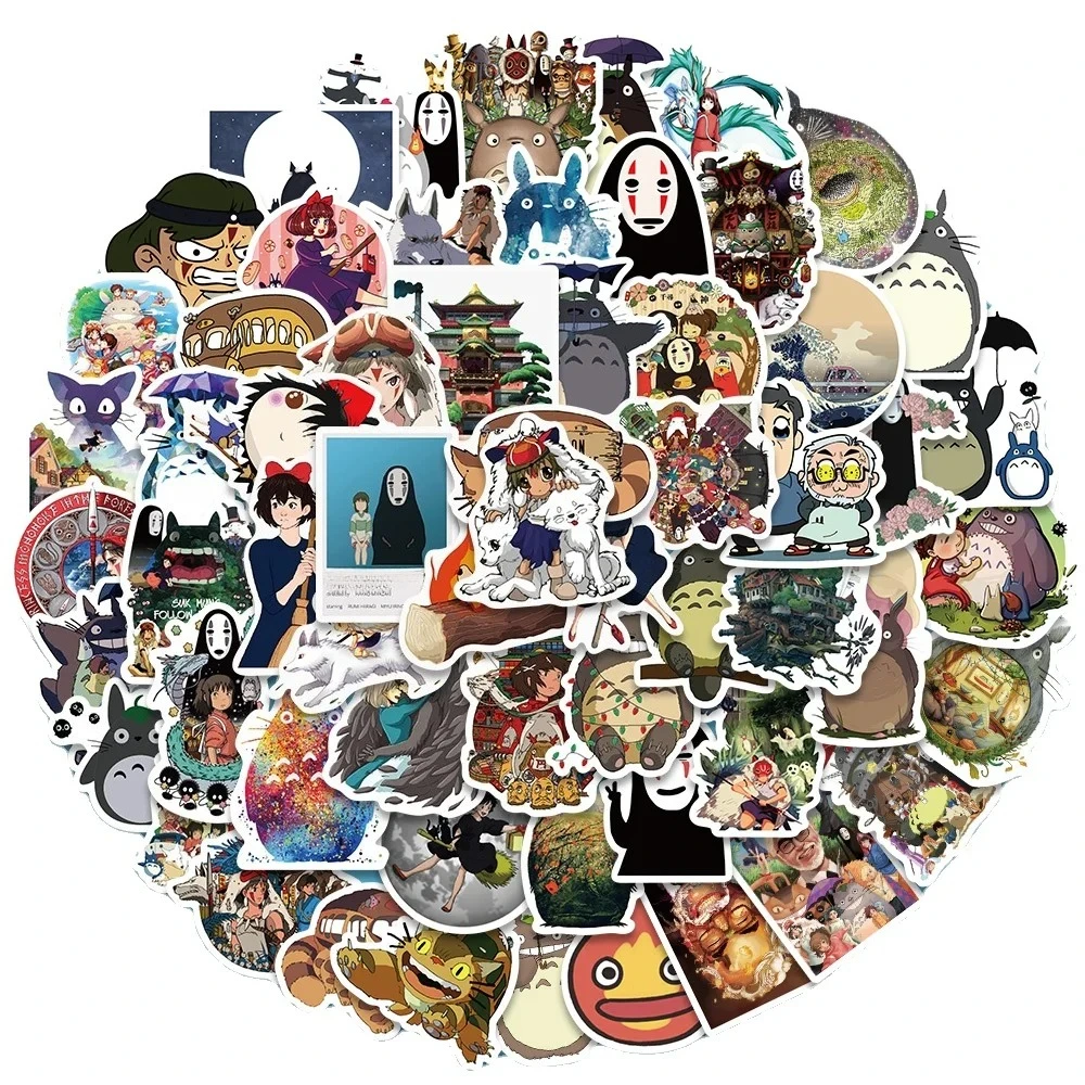 100 Stück Cartoon Hayao Miyazaki Aufkleber DIY Sticker Scrapbooking Handy Gepäck Skateboard Wasserfeste Aufkleber – Detail 2