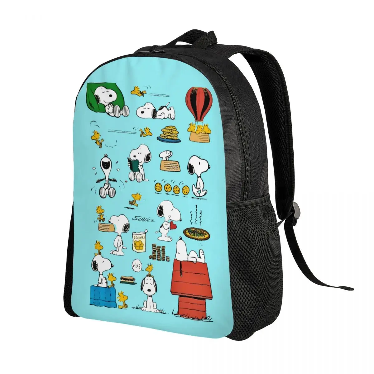 Custom S-Snoopys Woodstock Backpack for Women Men School College Students Bookbag Fits 15 Inch Laptop Charlie Brown Anime Bags