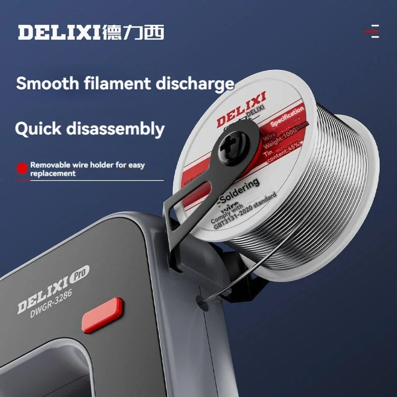 DELIXI 120W Electric Soldering Iron Set Professional Automatic Soldering Gun with Tin Holder High Power Home Welding Tools