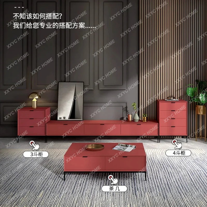 XXbaked enamel Nordic tv support Modern Living Room luxury panel TV stand storage house entertainment center home furniture