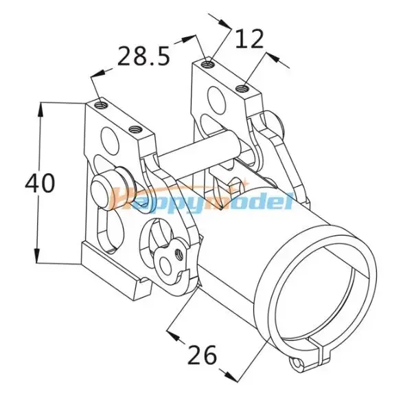 20 مللي متر 25 مللي متر D20 D25 CNC الألومنيوم الجانبي للطي الذراع أنبوب مشترك لمظلة RC حماية النباتات الطائرة بدون طيار الطائرات بدون طيار
