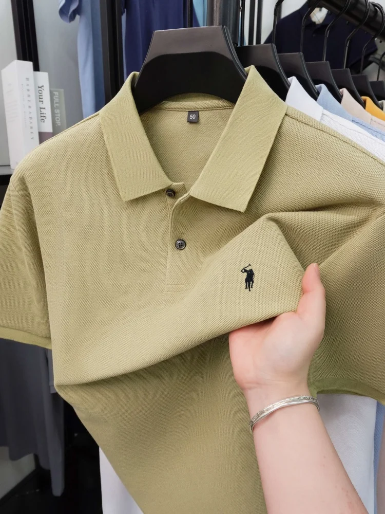 100% camisa polo de manga corta de algodón marca de lujo de moda de verano popular camiseta bordada pony casual de negocios ropa masculina de golf
