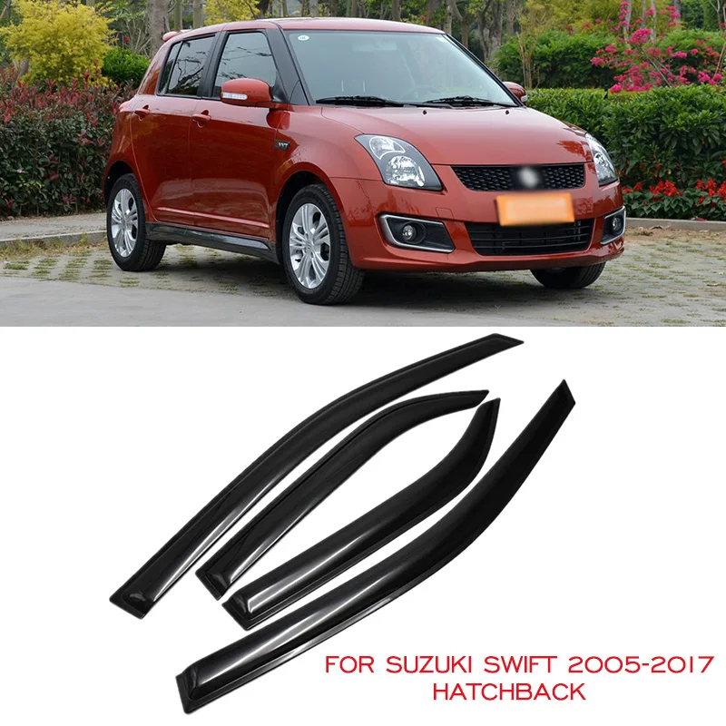 For Suzuki SWIFT 2005 2006 2007 2008 2009 2010 2011 2012 2013 2014 2015 2016 2017 Hatchback Side Window Deflector Sun Rain Guard