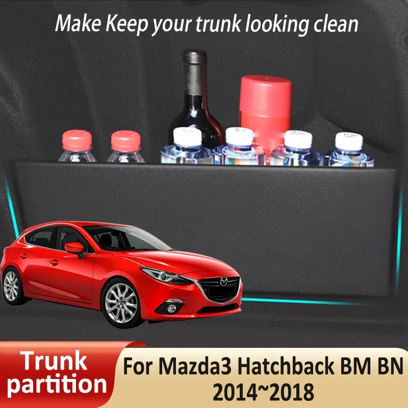 Car Organizer Trunk Side Partition For Mazda3 Axela Hatchback BM BN 2014~2018 MK3 Auto Parts Interior Trunk Accessories Storage