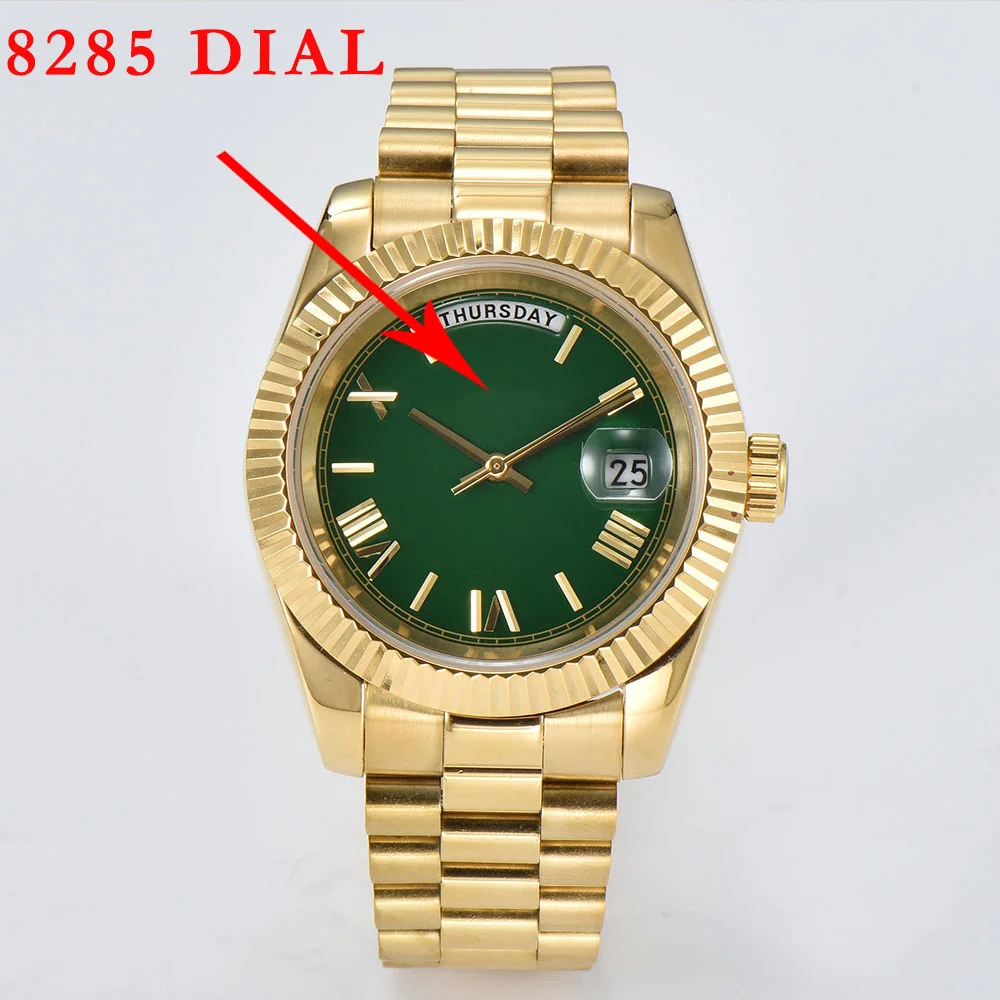 8285 Watch 8285 Dial 8285 Hand Man Watch Dual Calendar 29mm Dial Hand Blue Green Glow Accessories Dial Fit 8285 Movement