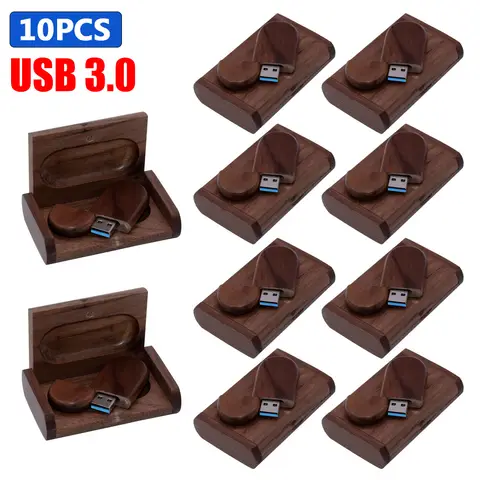 10PCS/Lot Wood USB 3. 0 Flash Drive128GB Wedding Gifts Pen Drives 64GB Photography Memory Stick 32G Free LOGO High Speed Usb 3.0