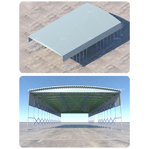 Outdoor Garage Tent Push-Pull Retractable Sliding Rain Shelter Plastic Storage Sheds for Cars Canopies & Carports