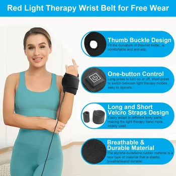 Handheld pain relief belt red light therapy waist belt 850nm & 660nm near infrared laser LED knee massager for joint care health