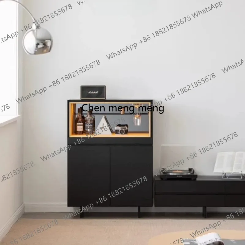

RR Display cabinet Wine cabinet integrated against the wall Tea black Meal side porch Display cabinet