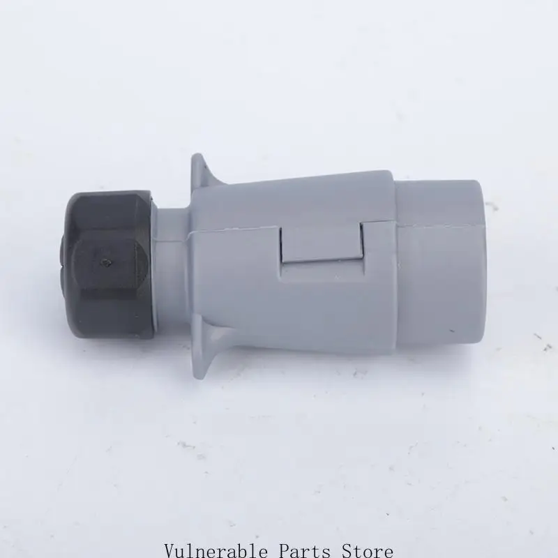 Trailer Wiring Power Socket Plug 7 Pin European 12S Gray ABS Housing for Tow Line Service, Road Trailer Replacement Repair Part,
