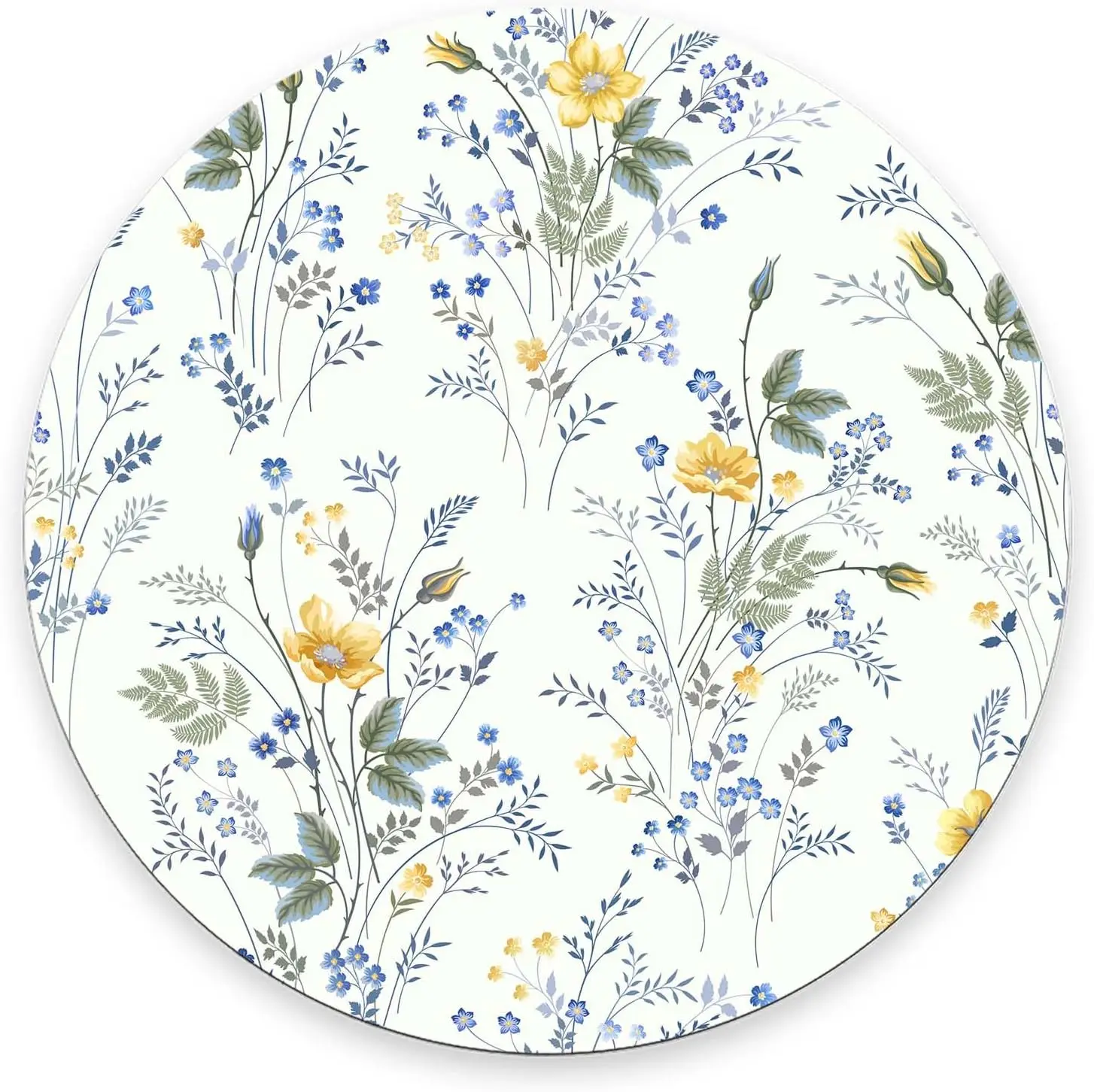 Mouse pad Round mouse pad Wildflowers Personalized Premium Textured Custom Mouse Mat Washable Non Slip Rubber Base