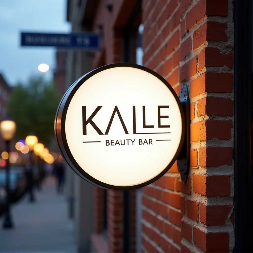 カスタム防水屋外LEDライトボックス、ビジネスサイン用アクリル両面ストアフロント看板、壁掛け