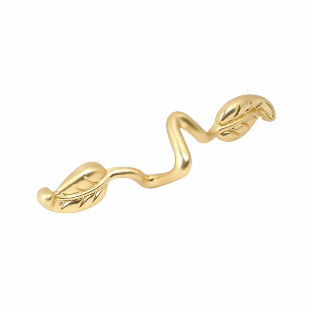 아연 합금 잎 모양 손잡이 구멍 간격 장식용 캐비닛 손잡이 잎 모양 유럽 스타일 가구 하드웨어 캐비닛 도어