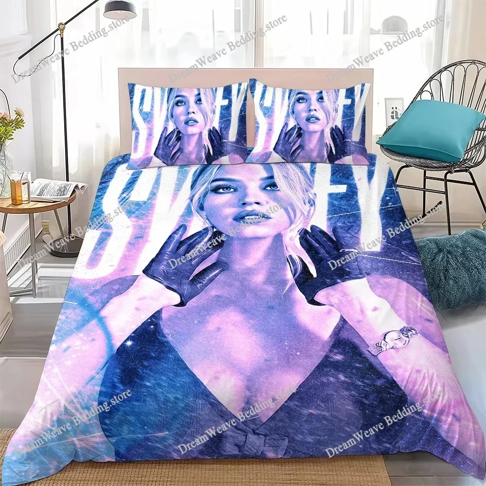 Sydney S-Sweeney Duvet Cover Set Home Style Bedding Soft Laundry Cotton Bed Student Dormitory GiftFQH
