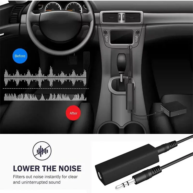3.5mm Audio Aux Cable Anti-interference Ground Loop Noise Filter Lsolator Eliminate Cancelling For Home Stereo Car Audio System