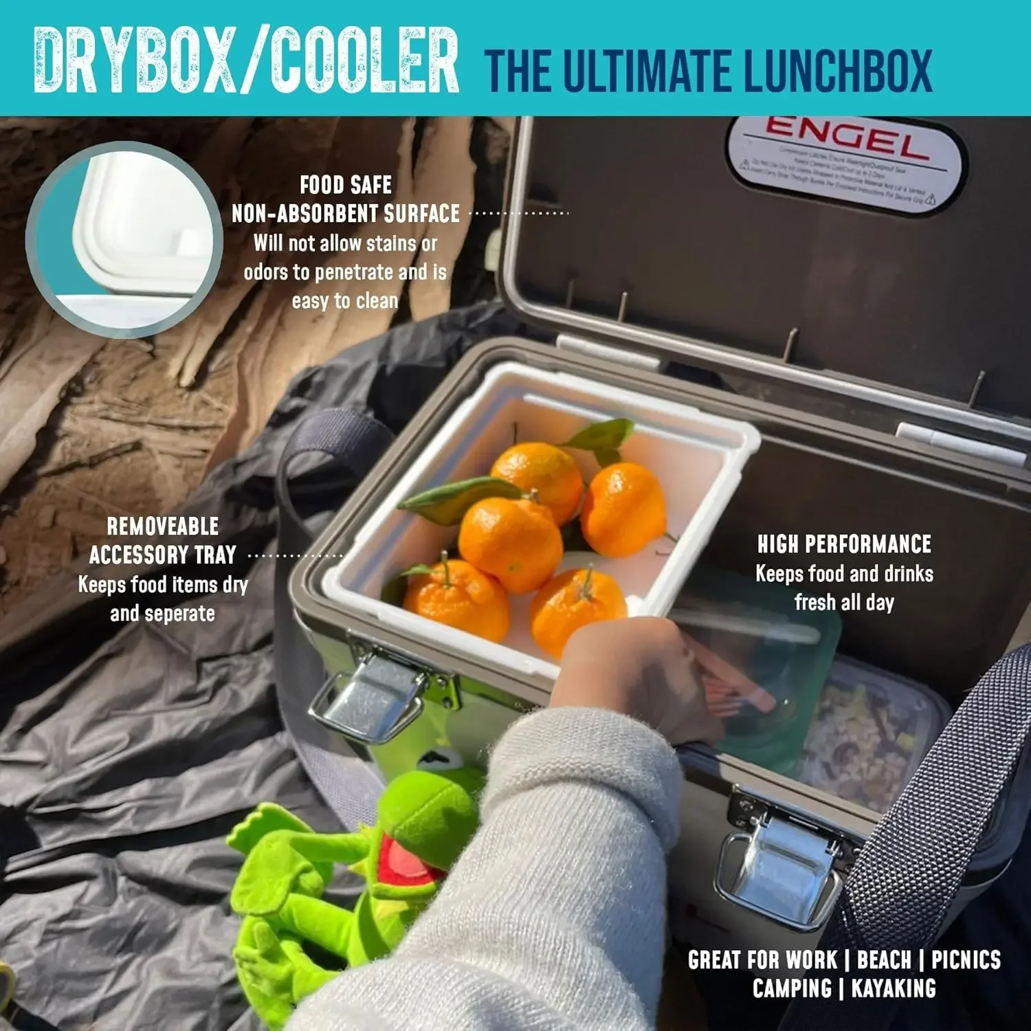 Leak-Proof, Air Tight, Drybox Cooler and Small Hard Shell Lunchbox for Men and Women