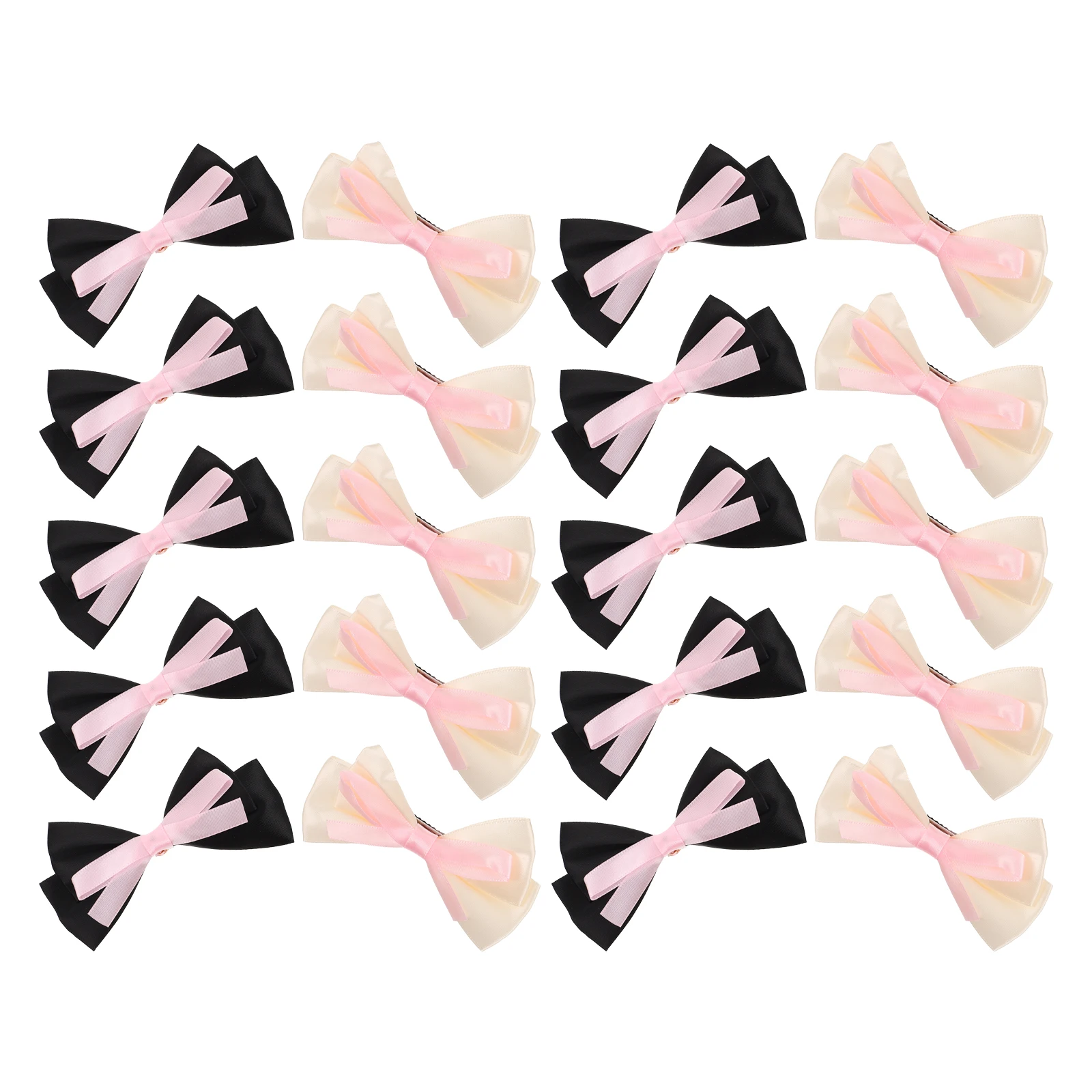 

10Pcs Ribbon Bow Hairpin Alligator Clips Barrettes BlackWhite DoubleLayer Toddler Girls Baby Hair Accessories Student Everyday