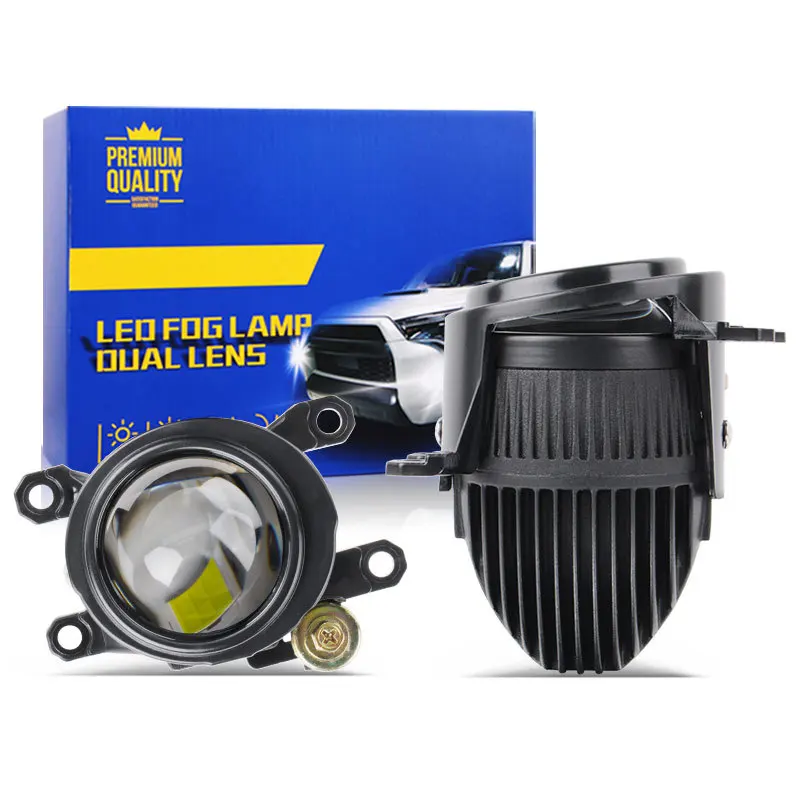 

2 Inch Bi LED Projector Fog Light with Halo Ring, Dual Beam Laser Retrofit Super Bright White Yellow Car LED Fog Lamp High Low