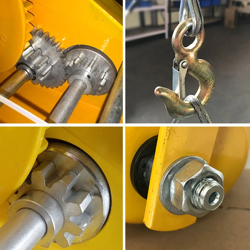 1200 LBS Two-Way Self-Locking Device Small Manual Winch Mini Wire Rope Winch With Hook Automatic Brake Manual Crane Hoist Tools