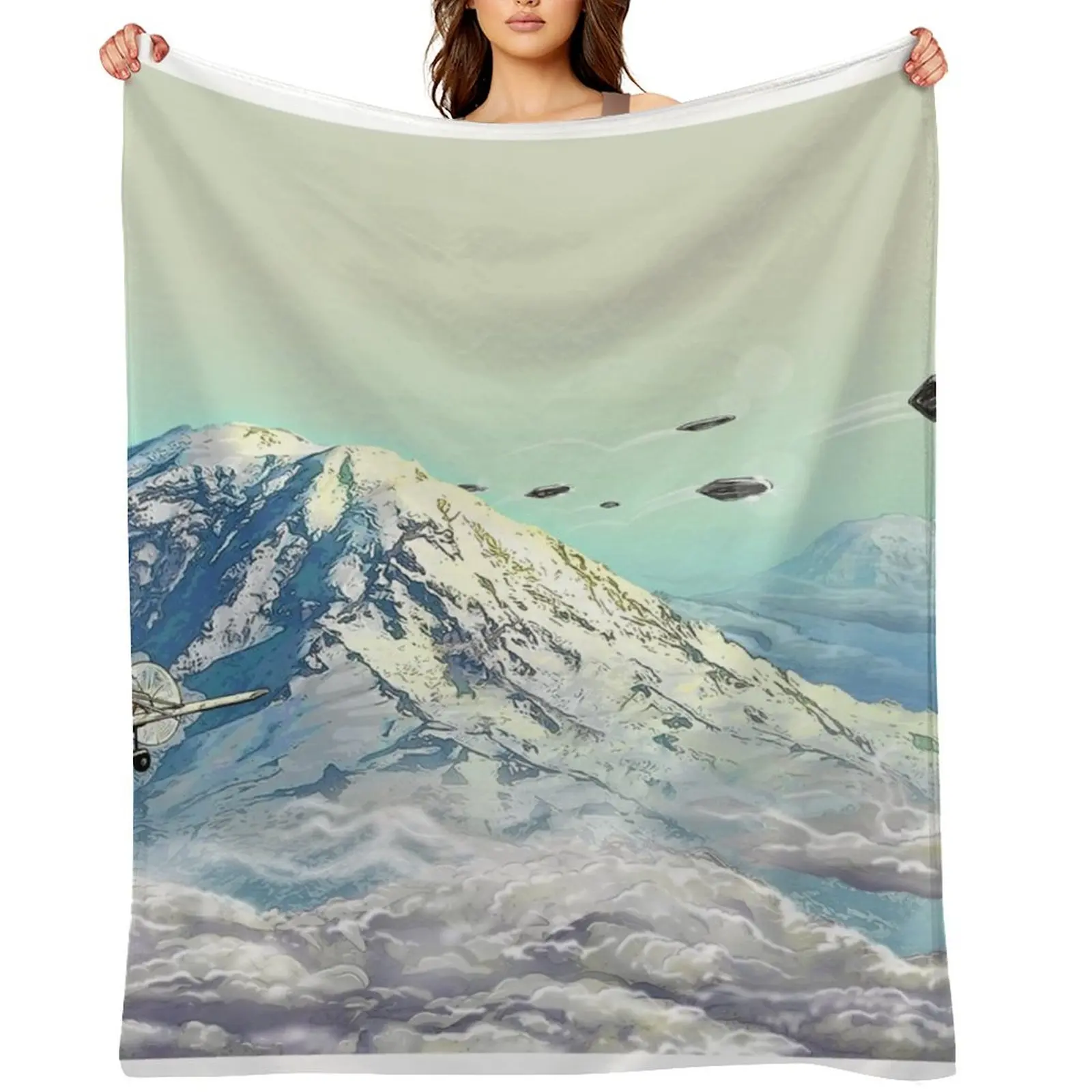 

Kenneth Arnold 75th Anniversary Print - 'Dawn of the Flying Saucers 1946-1949' Book Cover (33oz, 2022) Throw Blanket