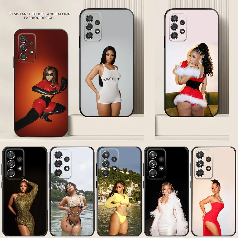 Singer Chloe Bailey Phone Case For Samsung S24,S21,S22,S23,S30,Ultra,S20,Plus,Fe,Lite,Note,10,9,5G Black soft silicone case