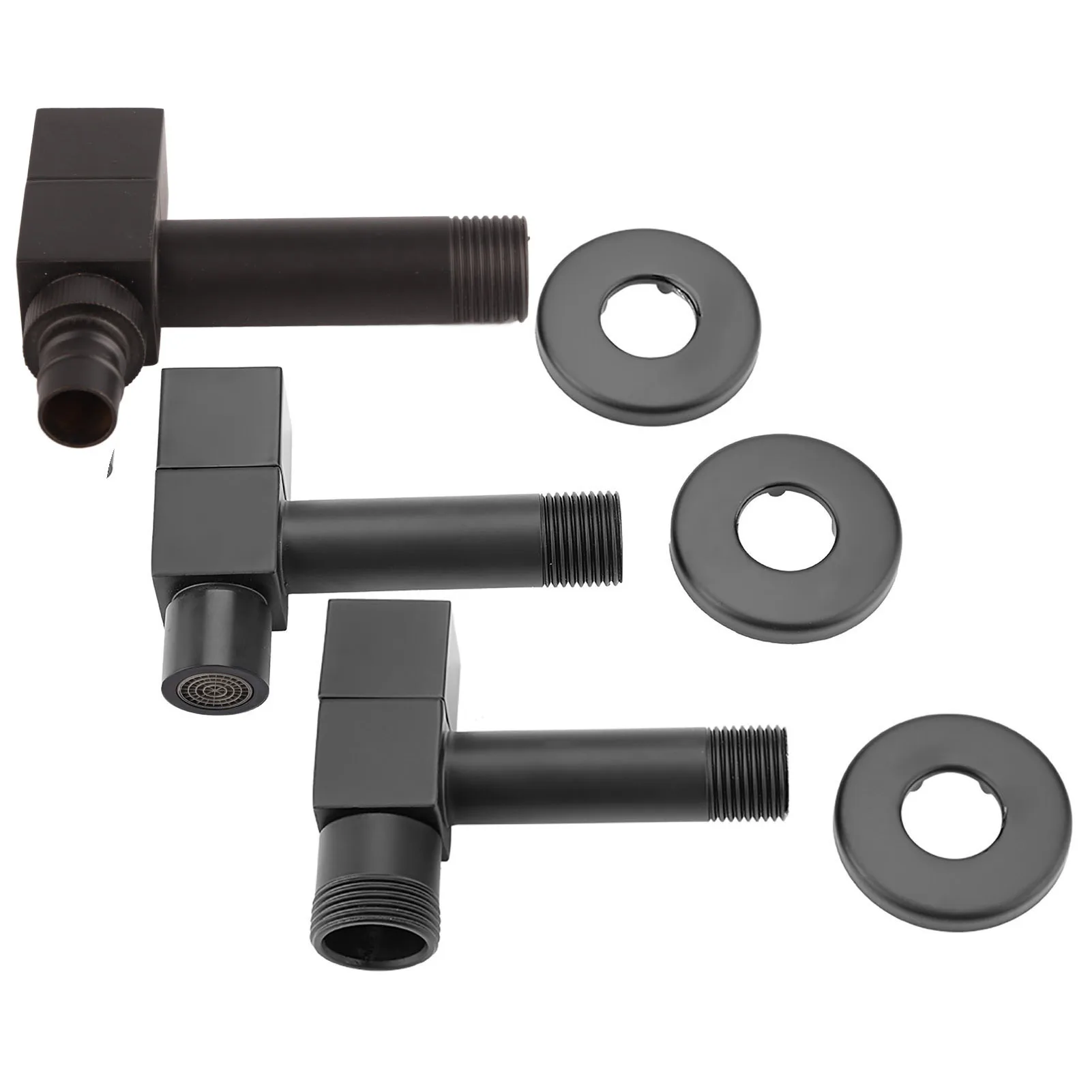 

Black Brass Square Washing Machine Faucet Wall Mount Laundry Cold Water Tap