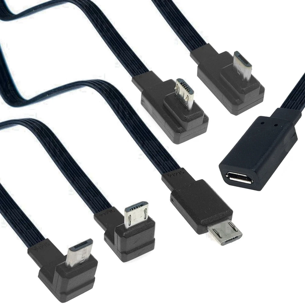 90 °   ซ้ายและขวามุม Micro USB 2.0 5Pin ชายและหญิง M ถึง F ปลั๊กขยายอะแดปเตอร์ปลั๊กยาวสายเคเบิลข้อมูล