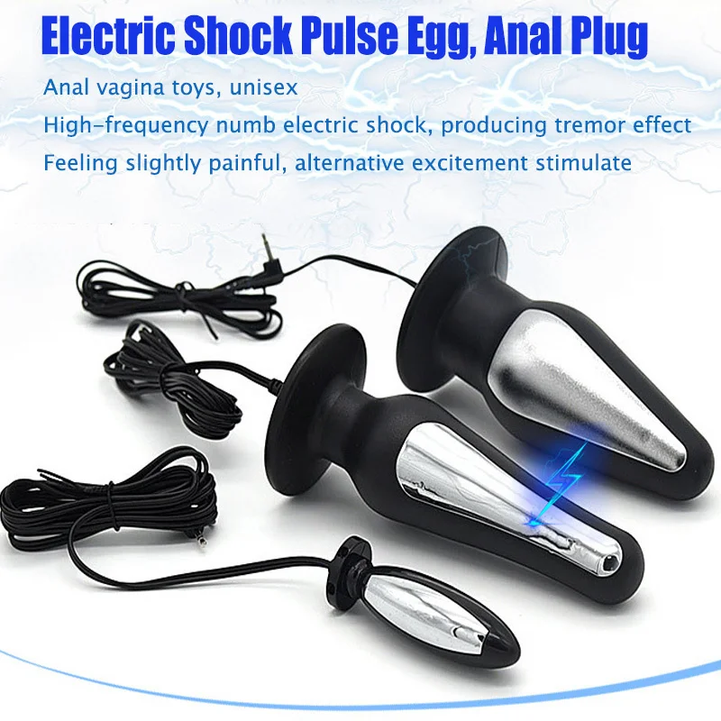 Electro Shock Anal Butt Plug Electric Estim Stimulation Sextoy bdsm Jump Eggs Prostate Massager Vibrator Sexy Toys For Couples