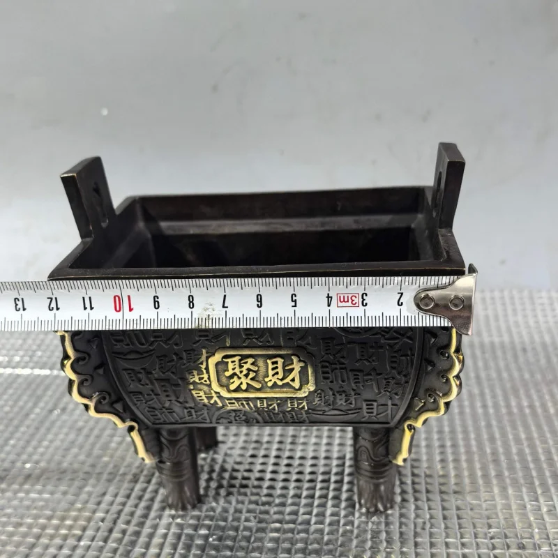 Copper Jumiding Home Living Room Decoration Tripod Decoration Copper Incense Burner Decoration Office New Chinese Crafts Baoding