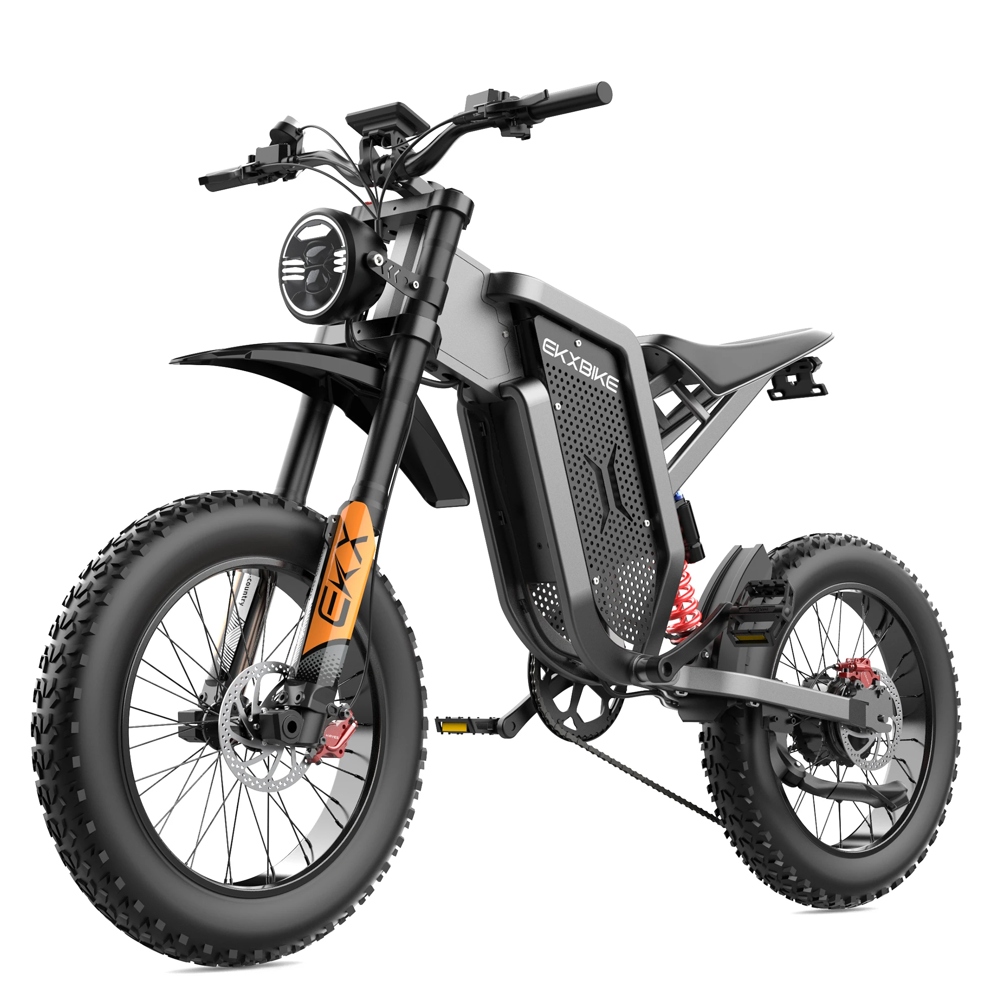 

EKX-X21 Electric Bicycle for Adult, Off-road Motorcycle, Mountain Bike, 2000W, 48V, 35AH Battery, 20 Inch Fat E-Bike Moped