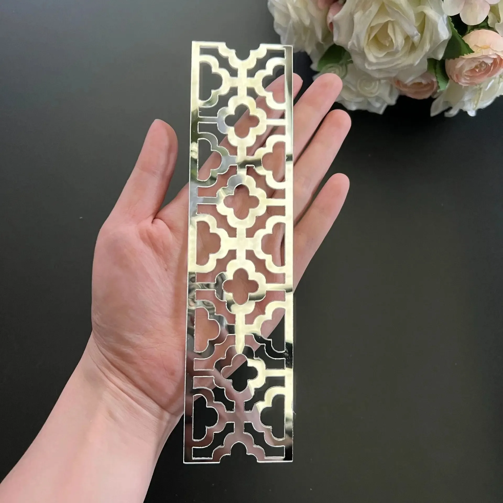 12pcs Acrylic Mirror Wall Stickers For Boundaries Corner Lines Living Room Edge Strips Office Walls Home Decoration
