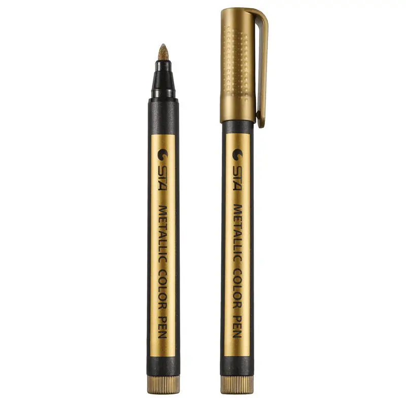 10ชิ้น/เซ็ต Metallic Marker Pen ถาวรเขียน Rock ภาพวาดสมุดภาพแก้วไม้ผ้าใบการ์ด Art Marker