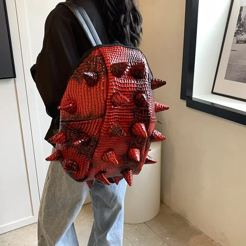 New Unique Design Unisex Personality Backpack Fashion Hedgehog Shape PU Backpack Large Capacity High Quality