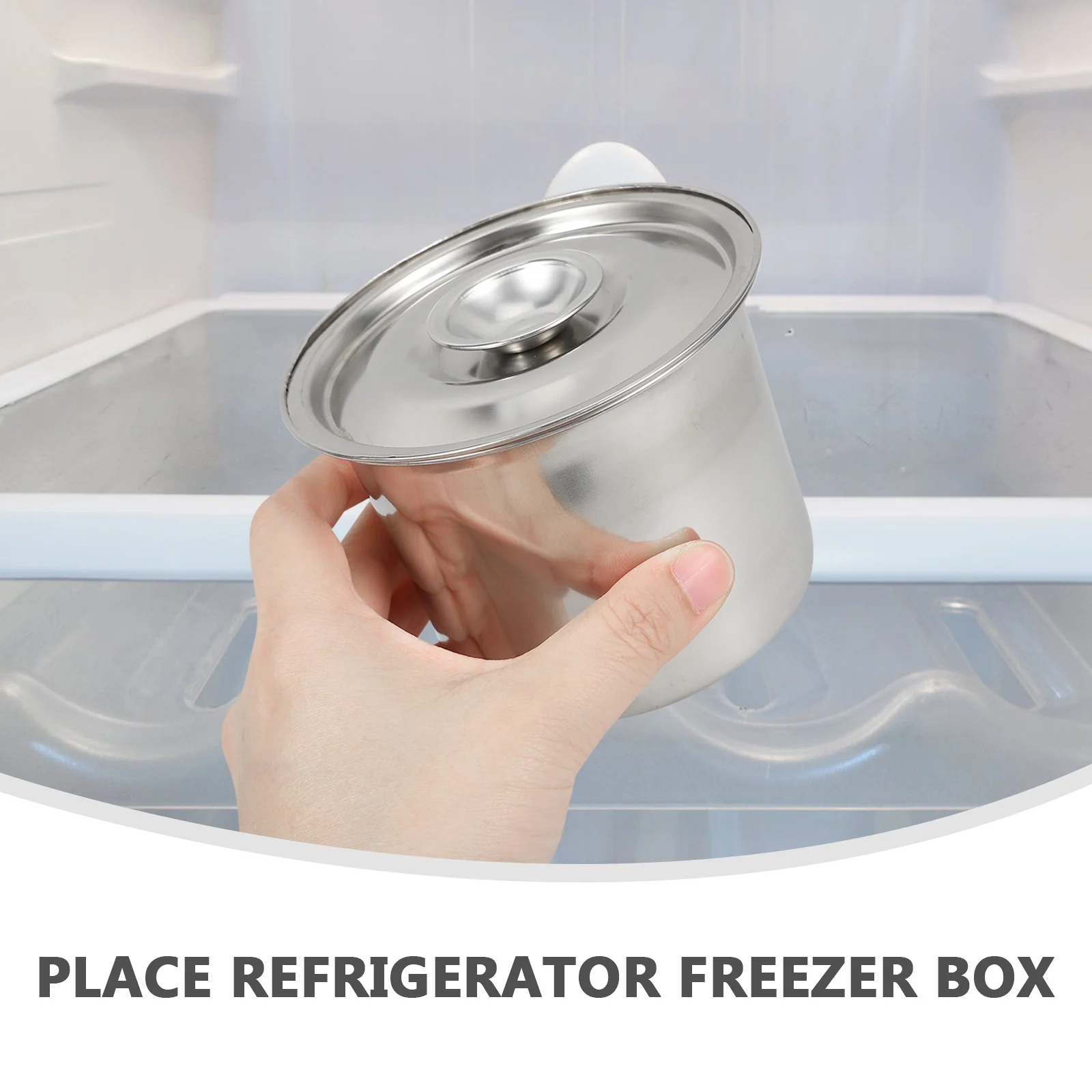 

Stainless Steel Ice Cream Container Freezer Storage Box Designed Lid for Dessert Fruit Yogurt Storage Household Use