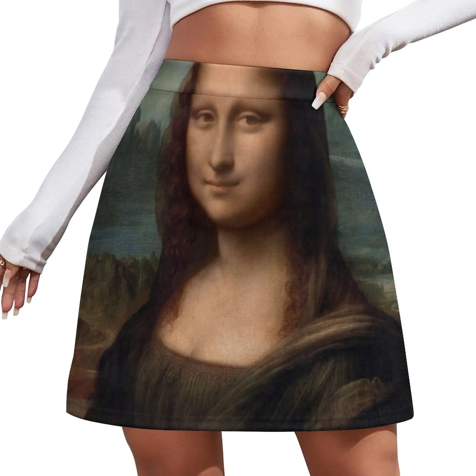 

Leonardo da Vinci's Portrait of Mona Lisa Mini Skirt luxury designer clothing women women's clothing korea stylish