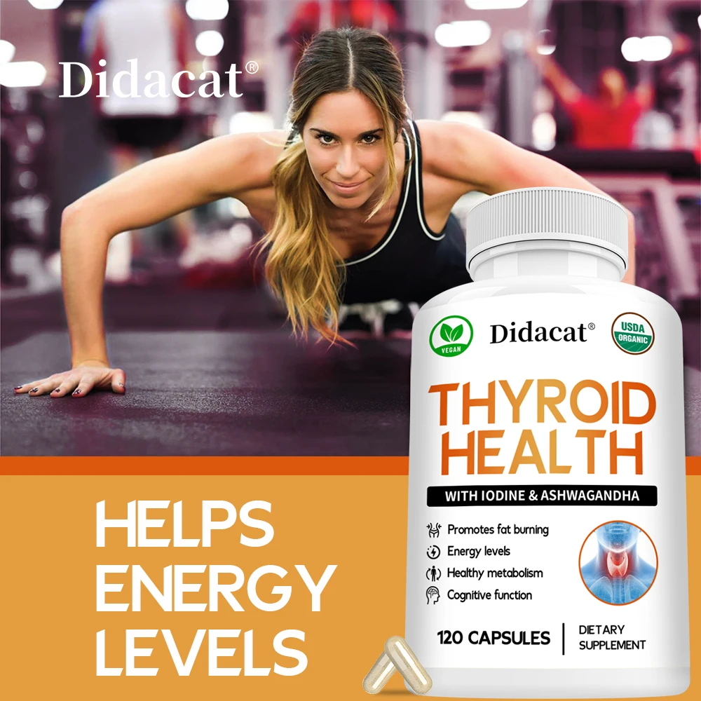 Thyroid Support Capsules with Ashwagandha & L-Tyrosine, Support Thyroid Wellness, Metabolic Function, Mental Focus & Mood