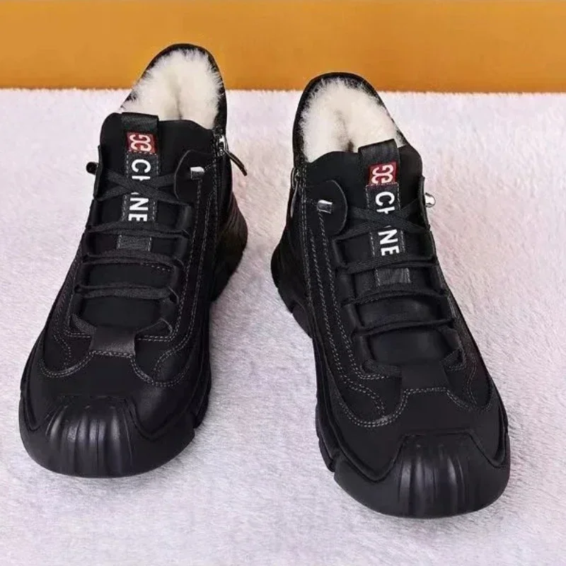 Zapatillas de invierno para hombre, botas versátiles, calzado informal para hombre, botas de nieve para hombre, botas cálidas para hombre, botas de caña alta, botas de senderismo, botas con suela gruesa.