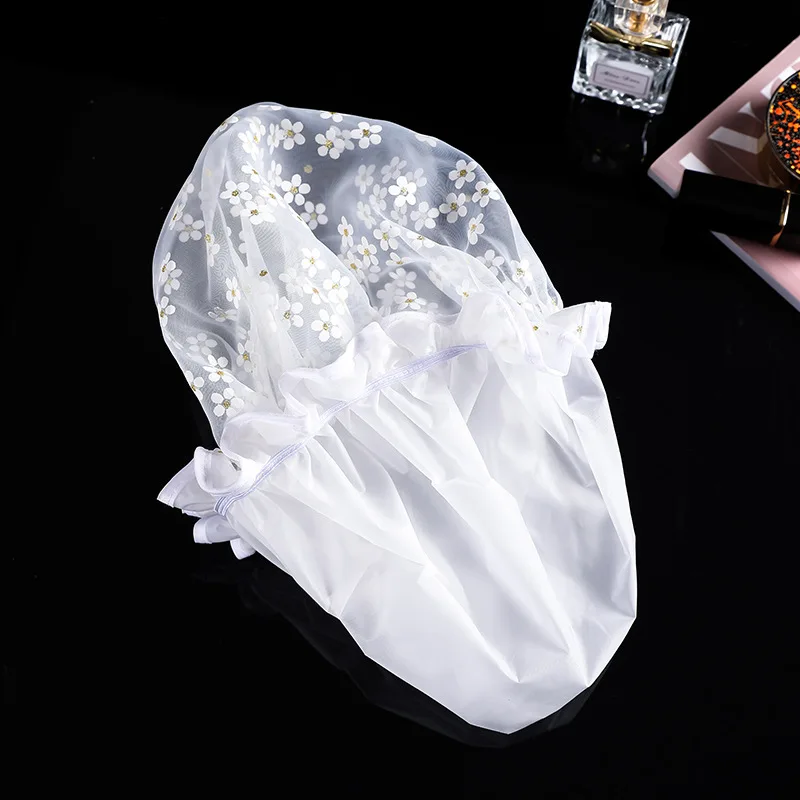 1 gorro de ducha grueso de doble capa para mujer con protección impermeable para el cabello