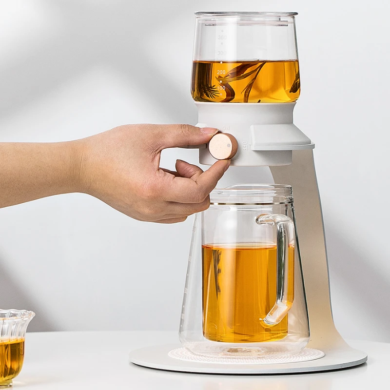 Semi-Or Full-Automatic Tea Making Device Lazy Man Teaware Set Glass Creative Tea Making Pot Office High-End Simple