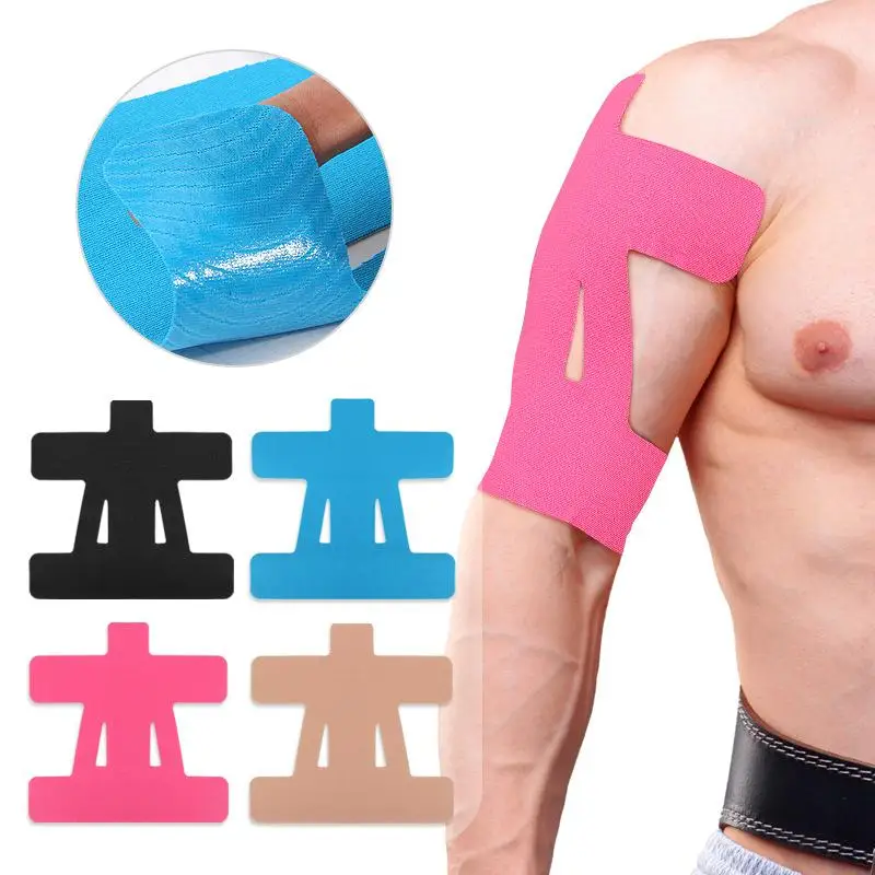 1/2 Pcs Precut Kinesiology Tape Shoulder Pain Relief Breathable Waterproof Adjustable Shoulder Support Elastic Athletic Tap