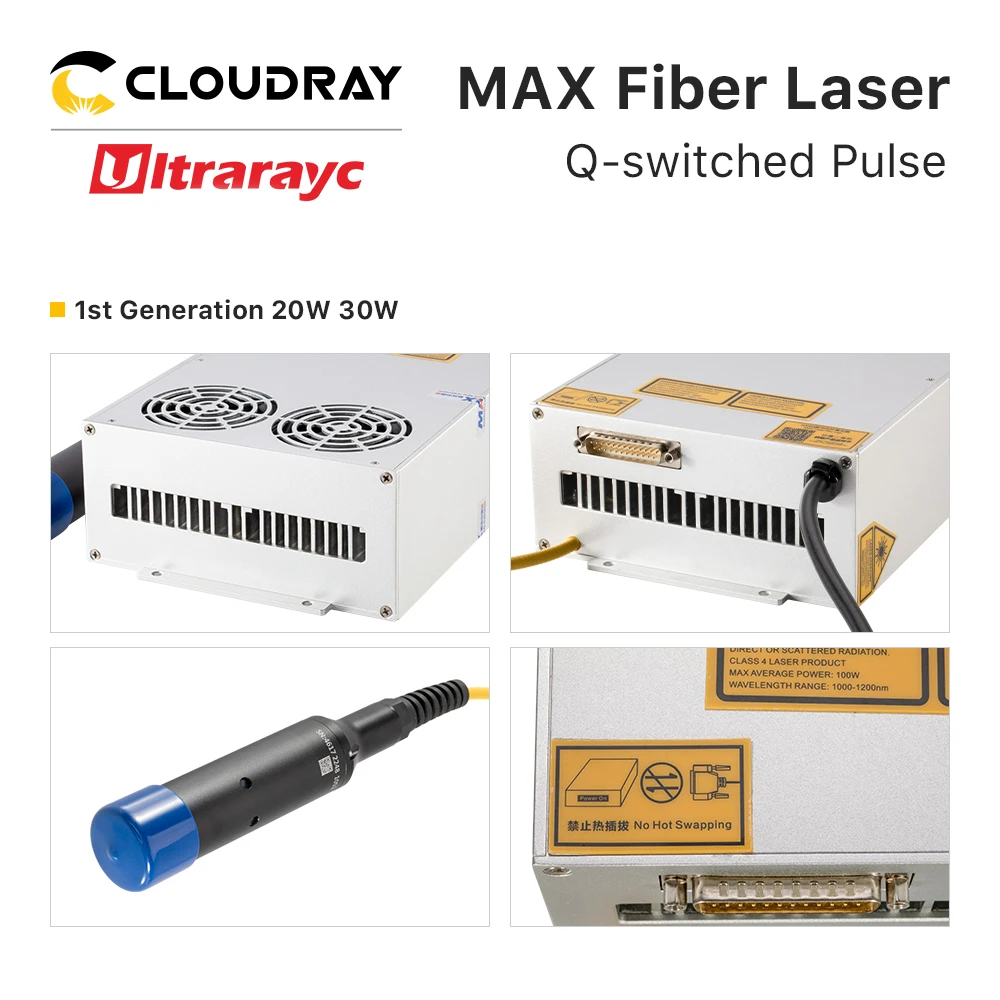 Ultrarayc Max MFPN-20M/30M Q-switched Pulse Fiber Laser for Laser Marking Machine Metal and Non-metal Engraving Customized