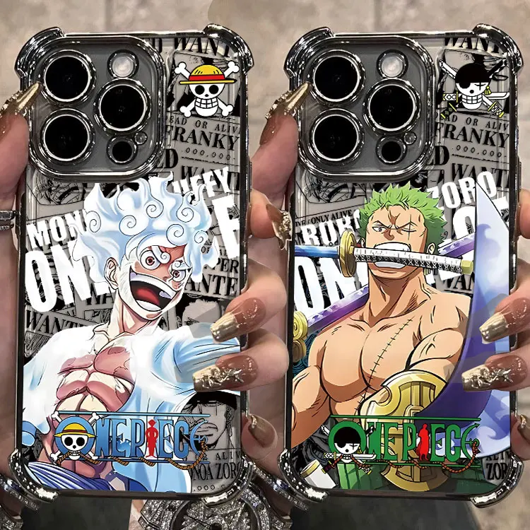 Anime Luffys Zoros Pieces Ones Plating Case For Oppo Reno12 Reno11 Reno10 Reno8 Reno7 Reno 6 5 Z F T Pro Plus 4G 5G Airbag Cover