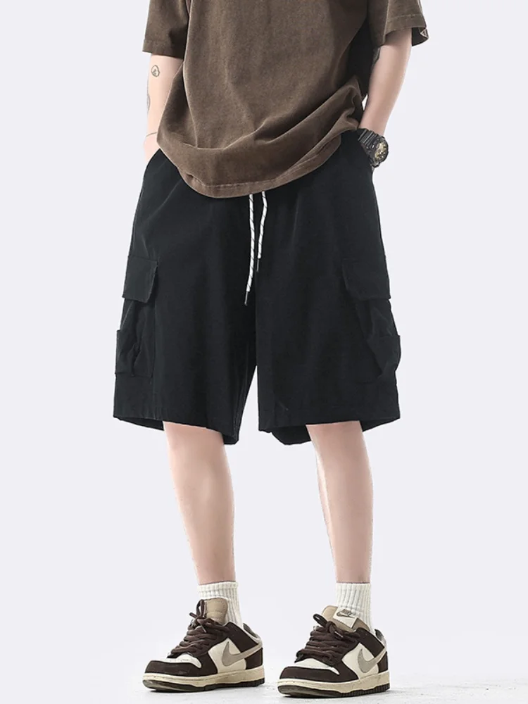 

Men's Summer Thin Straight Leg Workwear orts Qui Dry Casual Loose Fit Sport Middle Length Pants Faionable Trendy Brand