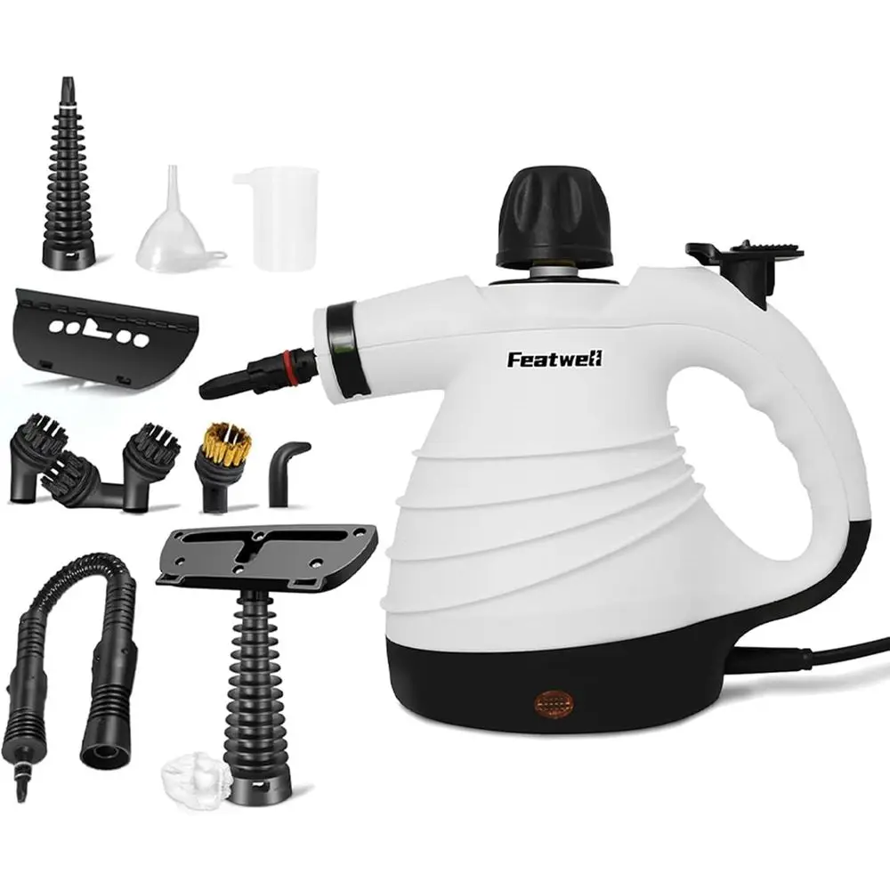 Portable Multi-Surface Steam Cleaner with 12 Accessories for Cleaning Dirt, Grease, Tiles, Floors, Couches, Cars