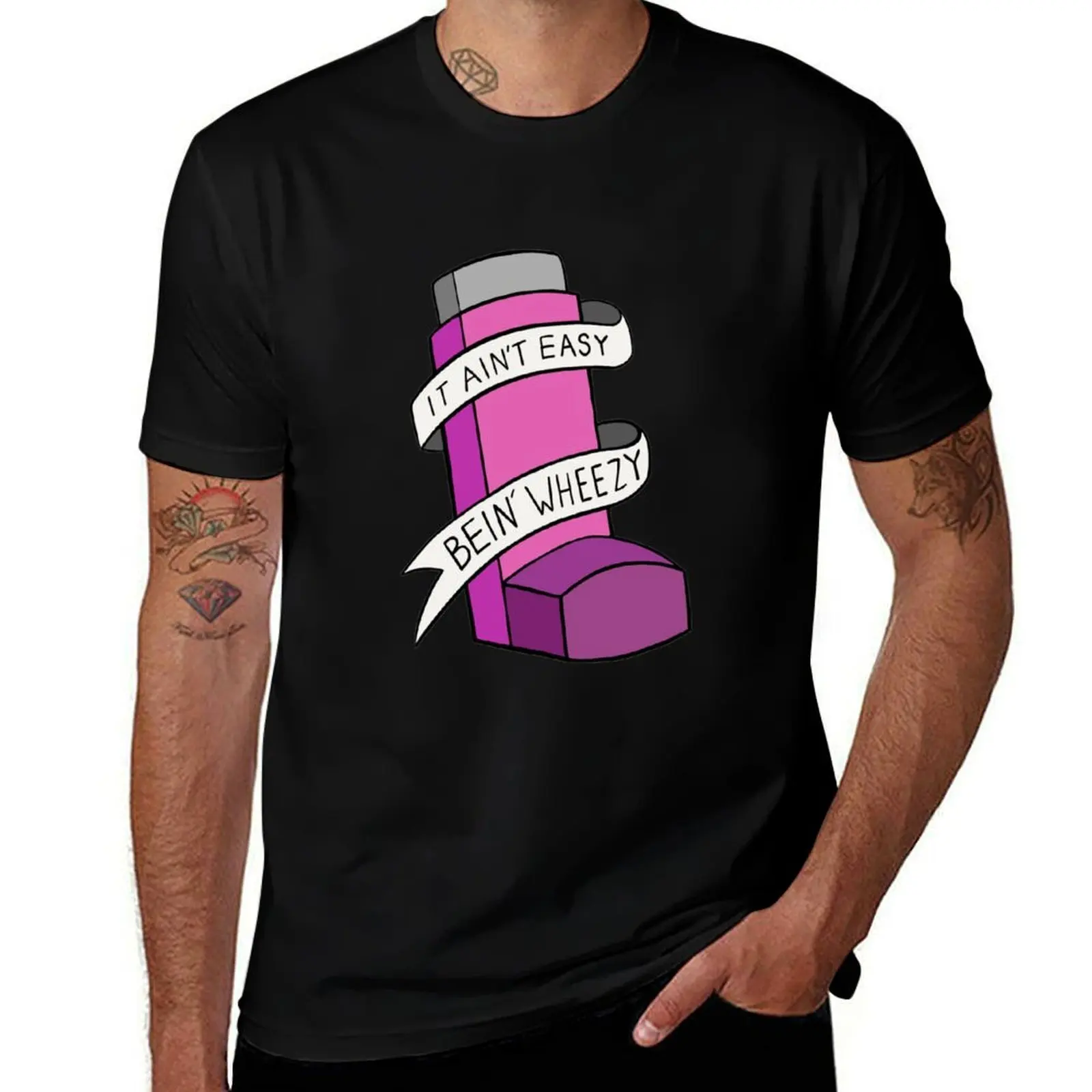 It ain't easy bein' wheezy (Pink) T-Shirt Everyday Wear Basic Short Sleeve Top T-Shirt