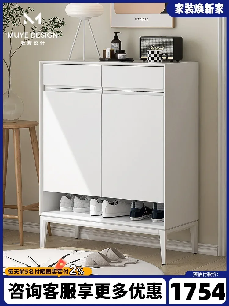 Makino Design Italian Minimalist Solid Wood Shoe Cabinet Home Door Storage Locker Modern Simple Entry Entrance Cabinet