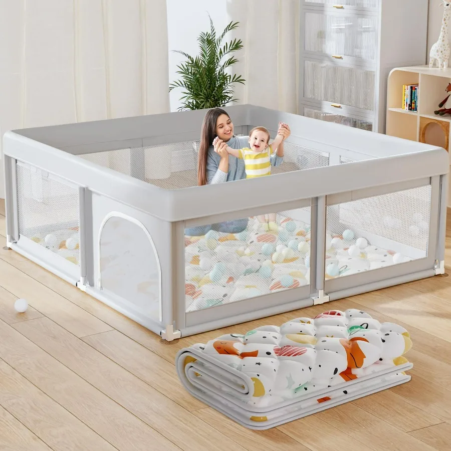 Box per bambini con tappetino Piccolo box per neonati e bambini piccoli Cartuccia per recinzione per bambini da 50 x 50 pollici